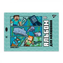 Альбом для рисования YES А4 12л/100 скоба, с перфорацией (Minecraft Boom)