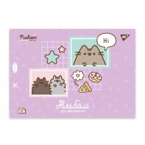 Альбом для рисования YES А4 12л/100 скоба, с перфорацией (Pusheen)