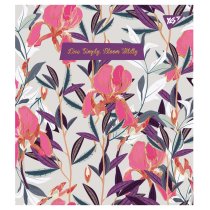 Зошит 18 аркушів, клітинка, "Wild bloom" фольга золото+софт-тач+УФ-виб.