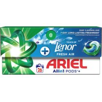Капсули для прання Ariel Все-в-1 Дотик свіжого повітря Lenor 26 шт