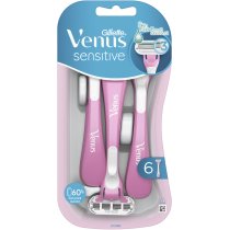 Одноразові станки для гоління (бритви) жіночі Venus Sensitive, 6 шт