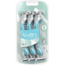 Одноразові станки для гоління (бритви) жіночі Venus 3 Sensitive, 6 шт