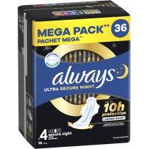 Гігієнічні прокладки Always Ultra Secure Night (Розмір 4) 36 шт