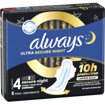 Гігієнічні прокладки Always Ultra Secure Night (Розмір 4) 6 шт