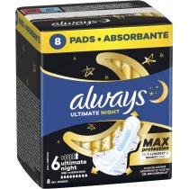 Гігієнічні прокладки Always Ultimate Night (Розмір 6) 8 шт