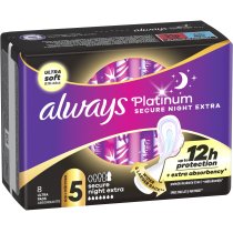 Гігієнічні прокладки Always Platinum Secure Night Extra (Розмір 5) 8 шт