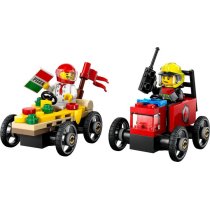 LEGO City Конструктор «Пицца-авто против пожарной машины» Набор гонок 70 дет.