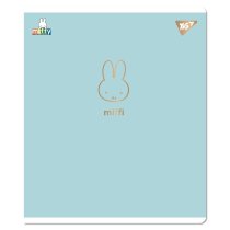 Тетрадь 12 листов, наклонная линия "Gold Miffy" Софт тач, фольга золото