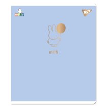 Тетрадь 12 листов, наклонная линия "Gold Miffy" Софт тач, фольга золото
