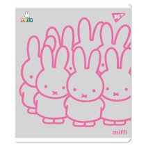 Тетрадь 12 листов, наклонная линия "Miffy" Софт тач, УФ выб