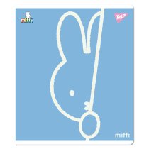 Тетрадь 12 листов, наклонная линия "Miffy" Софт тач, УФ выб