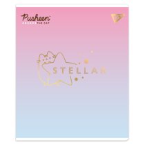 Зошит 12 аркушів, лінія "Goldstar Pusheen" Софт тач, фольга золото