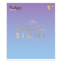 Зошит 12 аркушів, лінія "Goldstar Pusheen" Софт тач, фольга золото