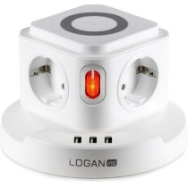 Подовжувач мережевий з USB 4 розетки 2 м, 3х1,5мм2 LOGAN WS4-2