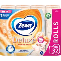 Туалетний папір Zewa Deluxe Персик (персиковий) 3 шари 32 рулони