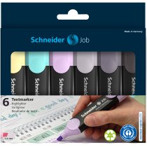 Набір текстових маркерів SCHNEIDER JOB 150, 6 пастельних кольорів в картонній упаковці