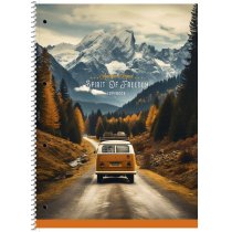 Колледж-блок, спираль, А4+/80л., в линию, кремовый блок, 70г/м2, картон, мат. ламинация, Student