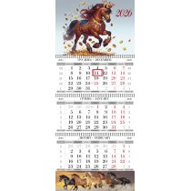 Календарь квартальный настенный на 3 пружины (Год Коня асорти)
