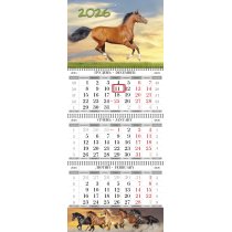 Календар квартальний настінний на 3 пружини 2026 (Рік Коня асорті)