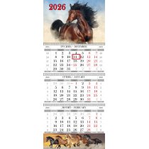 Календар квартальний настінний на 3 пружини 2026 (Рік Коня асорті)