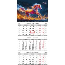 Календарь квартальный настенный економ на 1 пружину 2026 (Год Коня асорти)