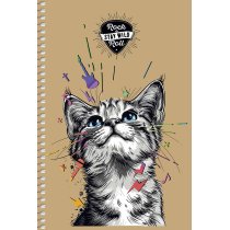 Тетрадь для записей, спираль, А5/96л., в клетку, кремовый блок, 70г/м2, крафт, ВД-лак, Student