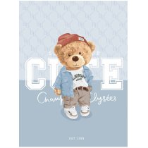 Зошит загальний, скоба, А4/80арк., у лінію, білий блок, 70г/м2, картон, мат. ламінація + виб. УФ лак