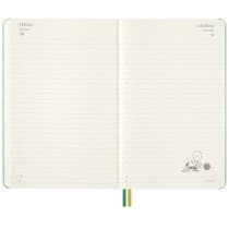 Дневник Moleskine,13 х 21 см 2026 Peanuts средний / Зеленый