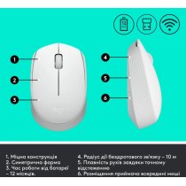 Миша комп'ютерна Logitech M171 Wireless Mouse, White (910-006867)