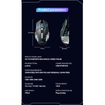 Миша XO M10 Gaming Mechanical 6-Button Light Emitting Black+Silver