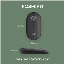 Миша Logitech Pebble Mouse 2 M350s Tonal Graphite (910-007015)