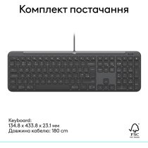 Клавіатура Logitech Signature Slim K620 Wired Keyboard for Business - GRAPHITE (920-013333)