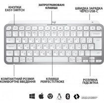 Клавіатура Logitech MX Keys Mini For Business, PALE, US, GREY (920-010609)