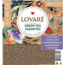 Чай зеленый пакетированный ассорти Lovare Ассорти зеленый чай 5 видов по 10шт х 1,5г