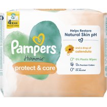 Дитячі вологі серветки Pampers Harmonie Protect&Care з календулою, 176 шт