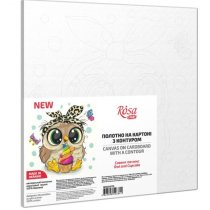 Полотно ґрунтоване з контуром, 20х20, „Совеня та кекс“, бавовна, дрібне зерно, на основі ХДФ, Arteo