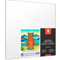 Полотно ґрунтоване з контуром, 20х20, „Капібара в окулярах“, бавовна, дрібне зерно, на основі ХДФ, A