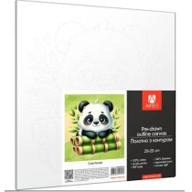 Полотно ґрунтоване з контуром, 20х20, „Pop Art Puppy“, бавовна, дрібне зерно, на основі ХДФ, Arteo