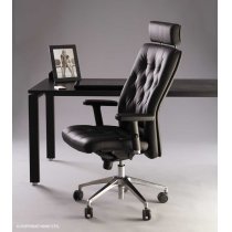 Крісло CHESTER R HR STEEL ES AL70 P ECO-22, гум.ролики, екошкіра, синє