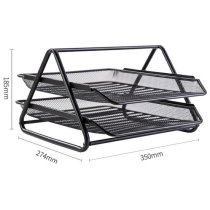 Лоток горизонтальний Deli 2-секційний чорний, металевий