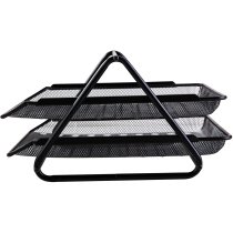 Лоток горизонтальный Deli 2-секционный чорный, метал