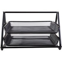 Лоток горизонтальный Deli 2-секционный чорный, метал