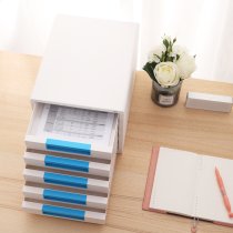 Настільний короб Deli з 5 шухлядами, колір білий/синій