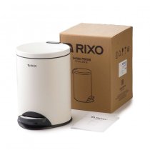 Відро для сміття з педаллю Rixo Solido, 8л біле, матове
