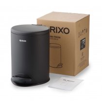 Відро для сміття з педаллю Rixo Solido чорне,8 л