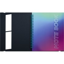 Блокнот B5, пластикова обкладинка з гумкою, бічна спіраль, 60 арк., клітинка