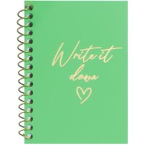 Блокнот А7, пласт. обкл., бічна спіраль, 60 арк., клітинка, асорті