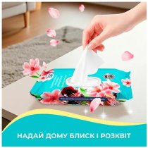 Серветки вологі господарчі Pani Blysk  універсальні з клапаном, вишнева розкіш, 48шт