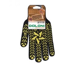 Рукавички 4080 (долоня-зірка) чорні щільність-5нит 7клас ХБ-40%/ПЕ60%  11розм. DOLONI