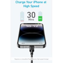 Кабель Anker 322 USB-C to Lightning - 1.8m Nylon Black